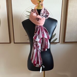 Express Pink and Red Patterned Scarf